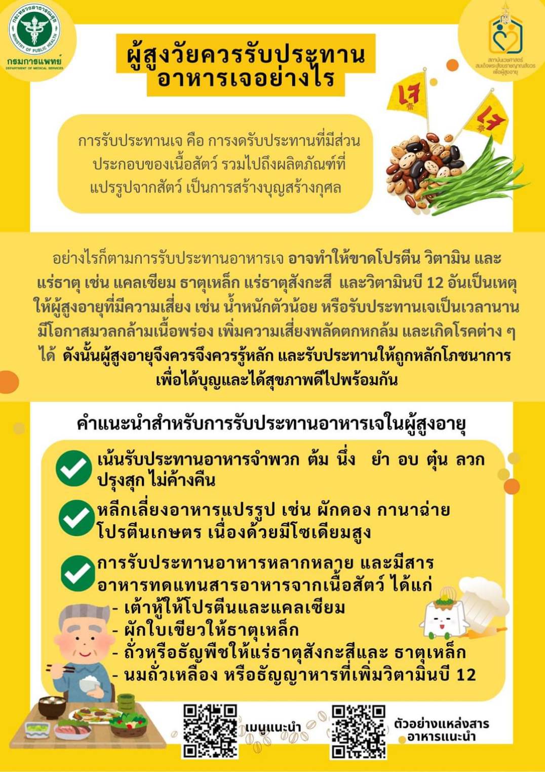 ผู้สูงวัยรับประทานอาหารเจอย่างปลอดภัย